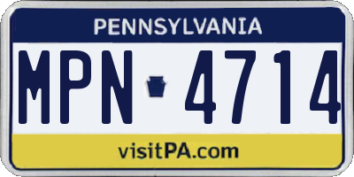 PA license plate MPN4714