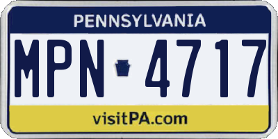 PA license plate MPN4717