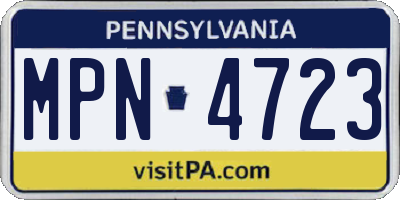 PA license plate MPN4723