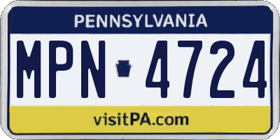 PA license plate MPN4724