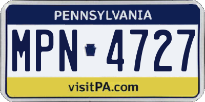 PA license plate MPN4727