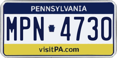 PA license plate MPN4730