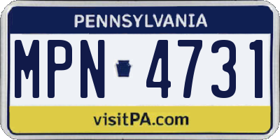 PA license plate MPN4731