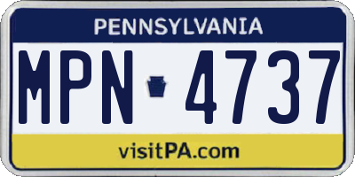 PA license plate MPN4737