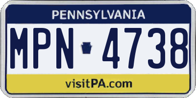 PA license plate MPN4738