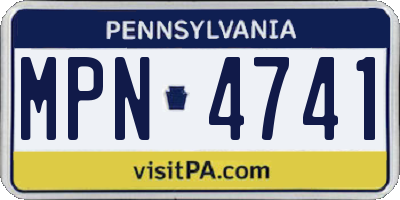 PA license plate MPN4741