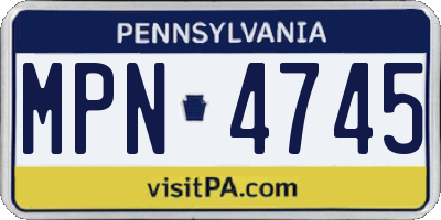 PA license plate MPN4745