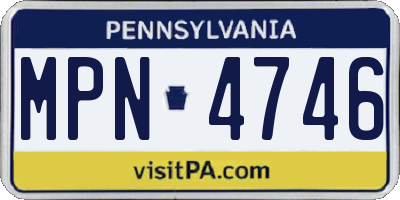 PA license plate MPN4746