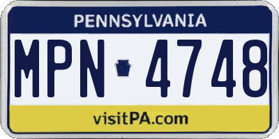 PA license plate MPN4748