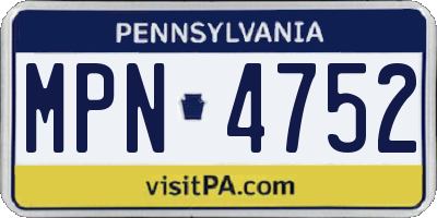 PA license plate MPN4752