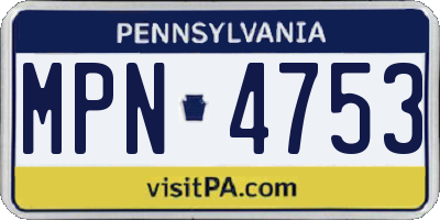 PA license plate MPN4753
