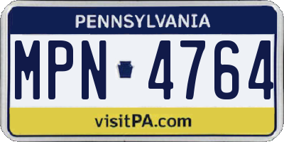 PA license plate MPN4764