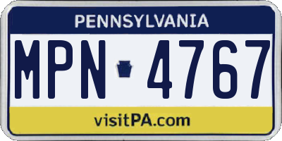 PA license plate MPN4767