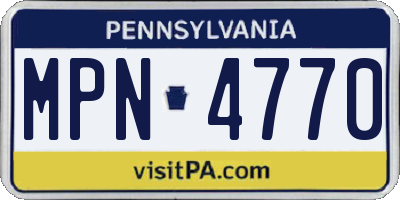 PA license plate MPN4770