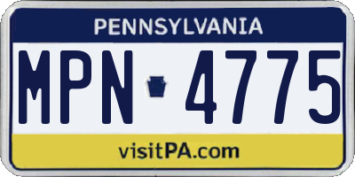PA license plate MPN4775