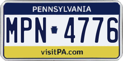 PA license plate MPN4776