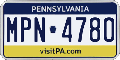 PA license plate MPN4780