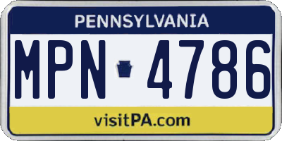 PA license plate MPN4786