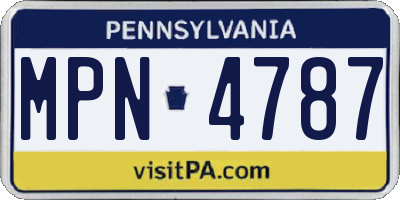 PA license plate MPN4787