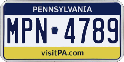 PA license plate MPN4789