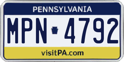 PA license plate MPN4792