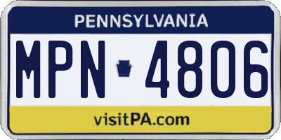 PA license plate MPN4806