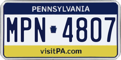 PA license plate MPN4807