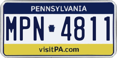 PA license plate MPN4811