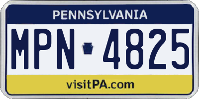PA license plate MPN4825