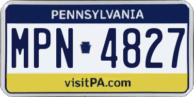PA license plate MPN4827