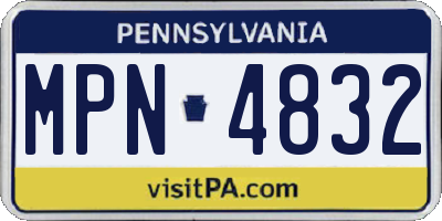 PA license plate MPN4832