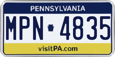 PA license plate MPN4835