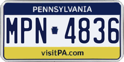 PA license plate MPN4836