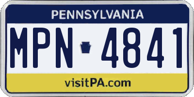 PA license plate MPN4841