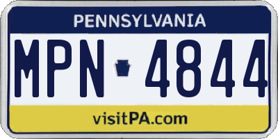 PA license plate MPN4844