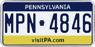 PA license plate MPN4846