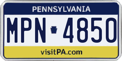 PA license plate MPN4850