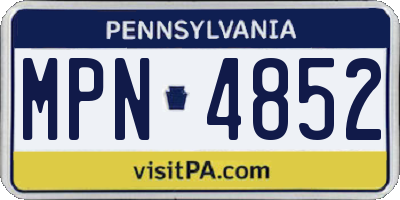 PA license plate MPN4852