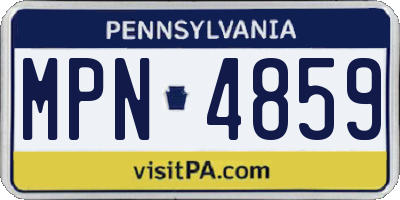 PA license plate MPN4859
