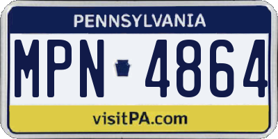 PA license plate MPN4864