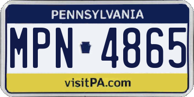 PA license plate MPN4865