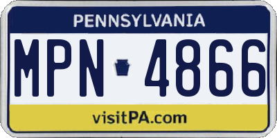 PA license plate MPN4866