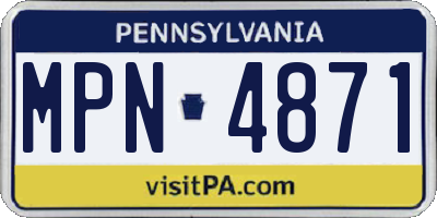 PA license plate MPN4871