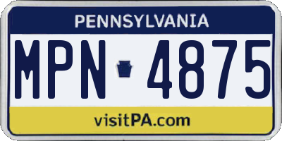 PA license plate MPN4875