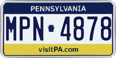 PA license plate MPN4878