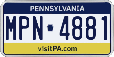 PA license plate MPN4881