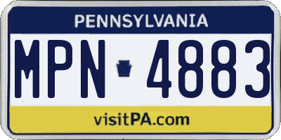 PA license plate MPN4883