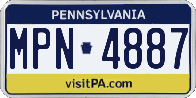 PA license plate MPN4887