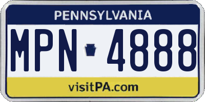 PA license plate MPN4888