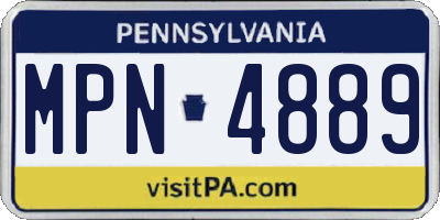 PA license plate MPN4889